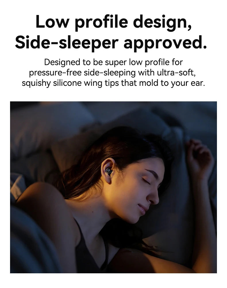 Sleeping Earphones HTC NE76 AI Translation Earbuds Wireless Bluetooth Noise Reduction HIFI Music Stereo Sound Headphones