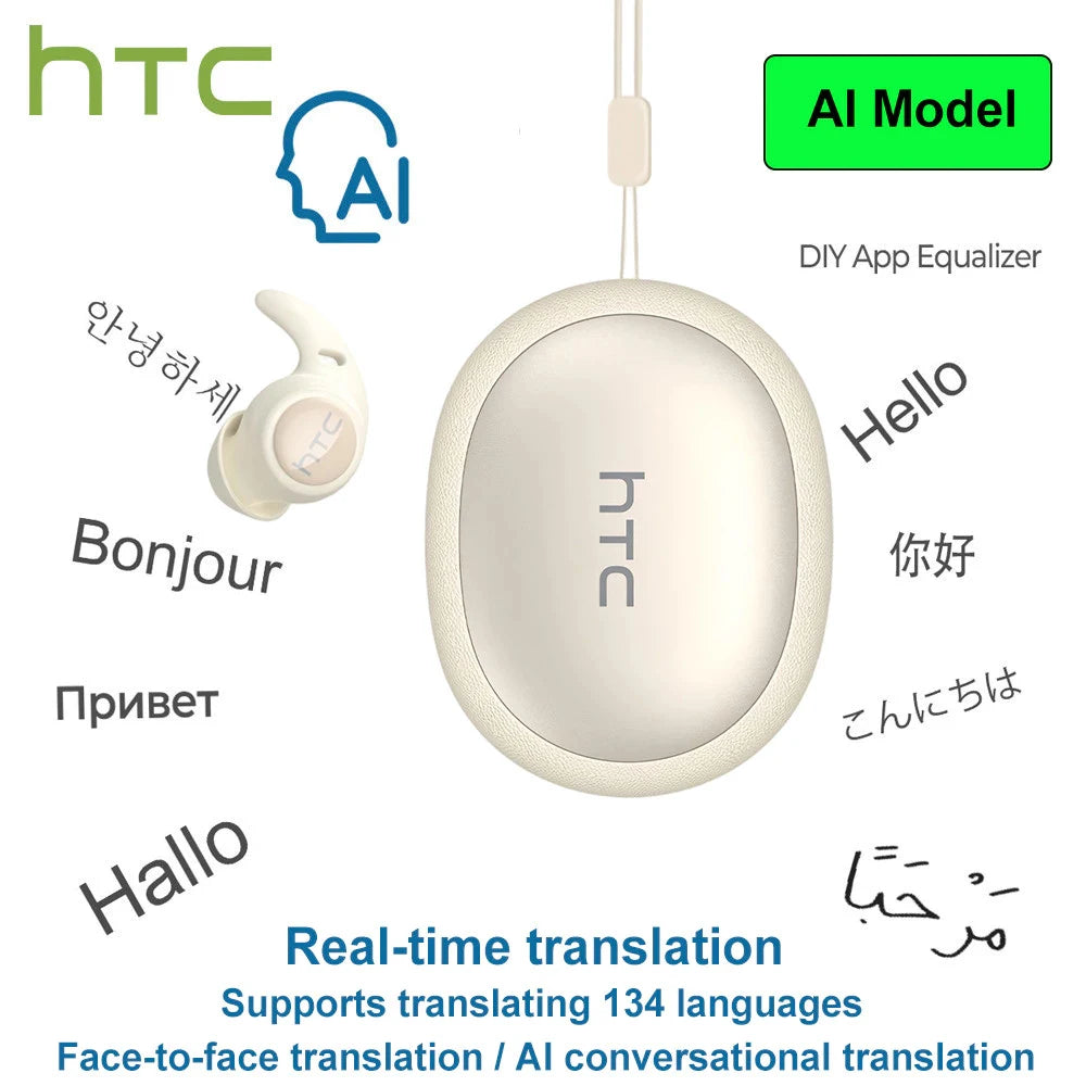 Sleeping Earphones HTC NE76 AI Translation Earbuds Wireless Bluetooth Noise Reduction HIFI Music Stereo Sound Headphones