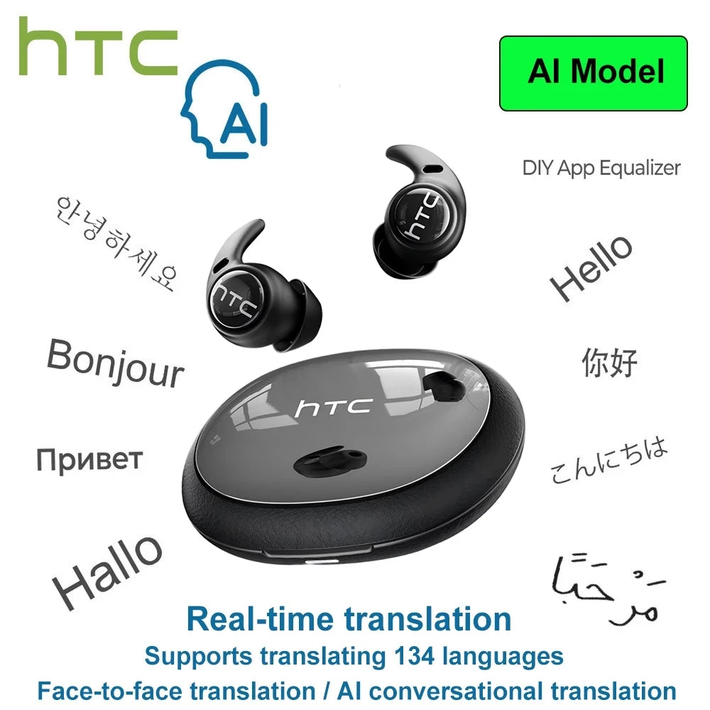 Sleeping Earphones HTC NE76 AI Translation Earbuds Wireless Bluetooth Noise Reduction HIFI Music Stereo Sound Headphones