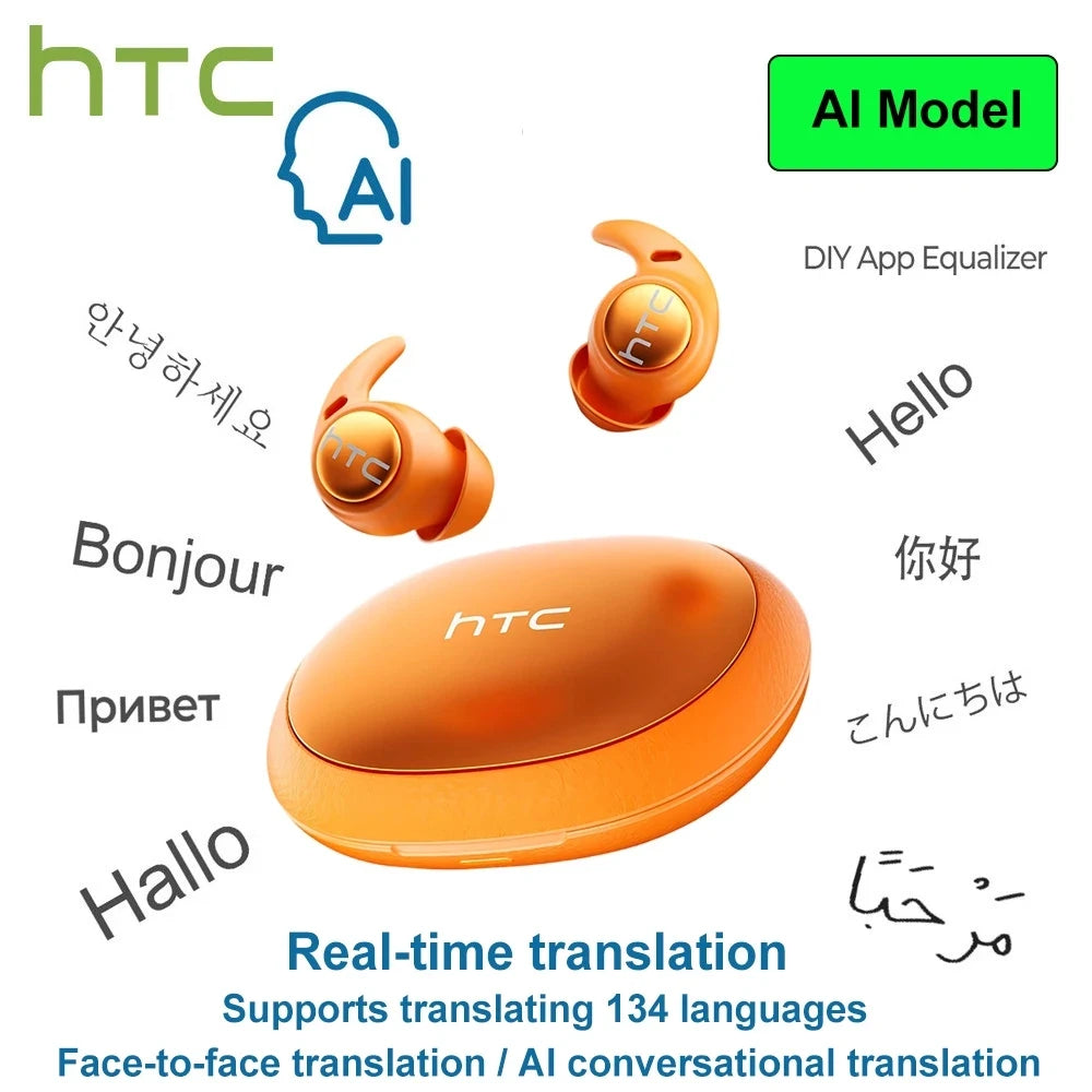 Sleeping Earphones HTC NE76 AI Translation Earbuds Wireless Bluetooth Noise Reduction HIFI Music Stereo Sound Headphones