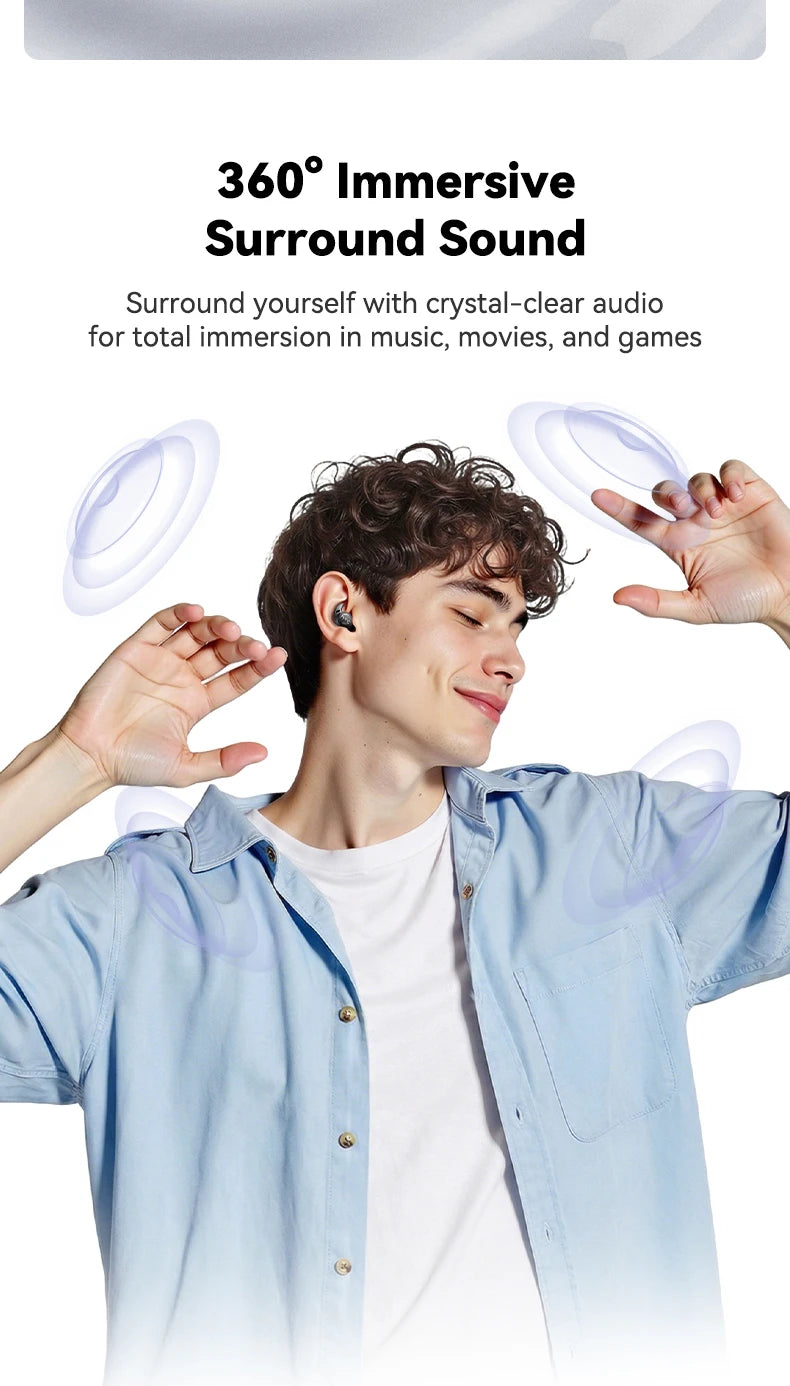 Sleeping Earphones HTC NE76 AI Translation Earbuds Wireless Bluetooth Noise Reduction HIFI Music Stereo Sound Headphones